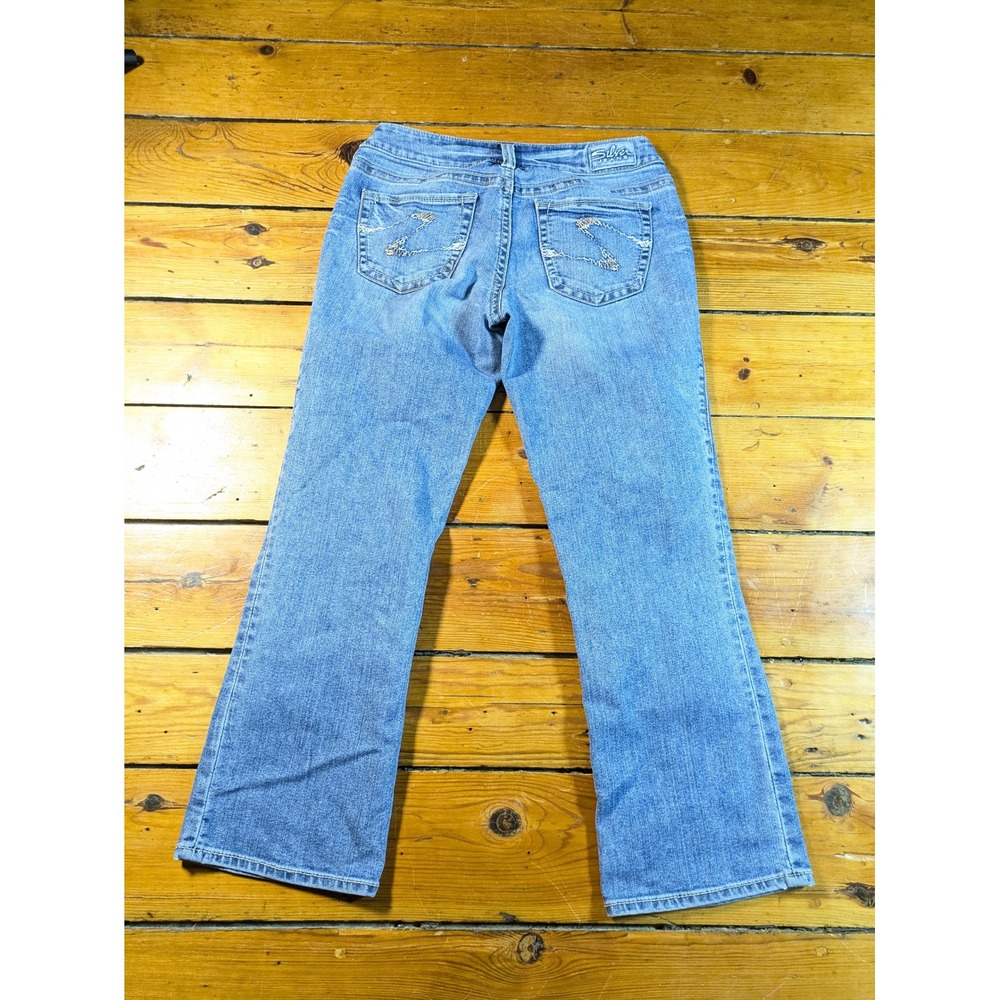 Silver Jeans Suki Capri Women Size 29 Bootcut Light Wash Denim Jeans‎ Med Wash - Picture 5 of 11